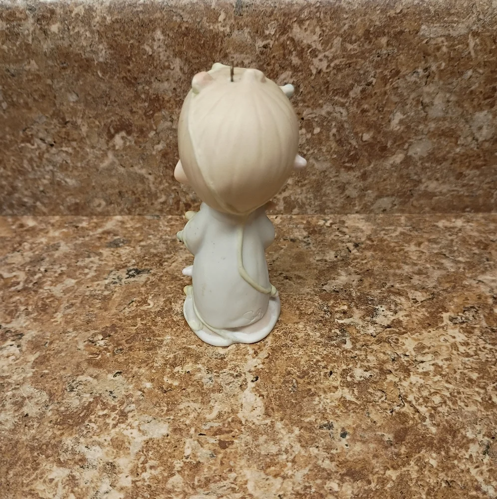 Precious Moments 1985 May Christmas Be Delightful Ornament Boy Lights Figure EUC